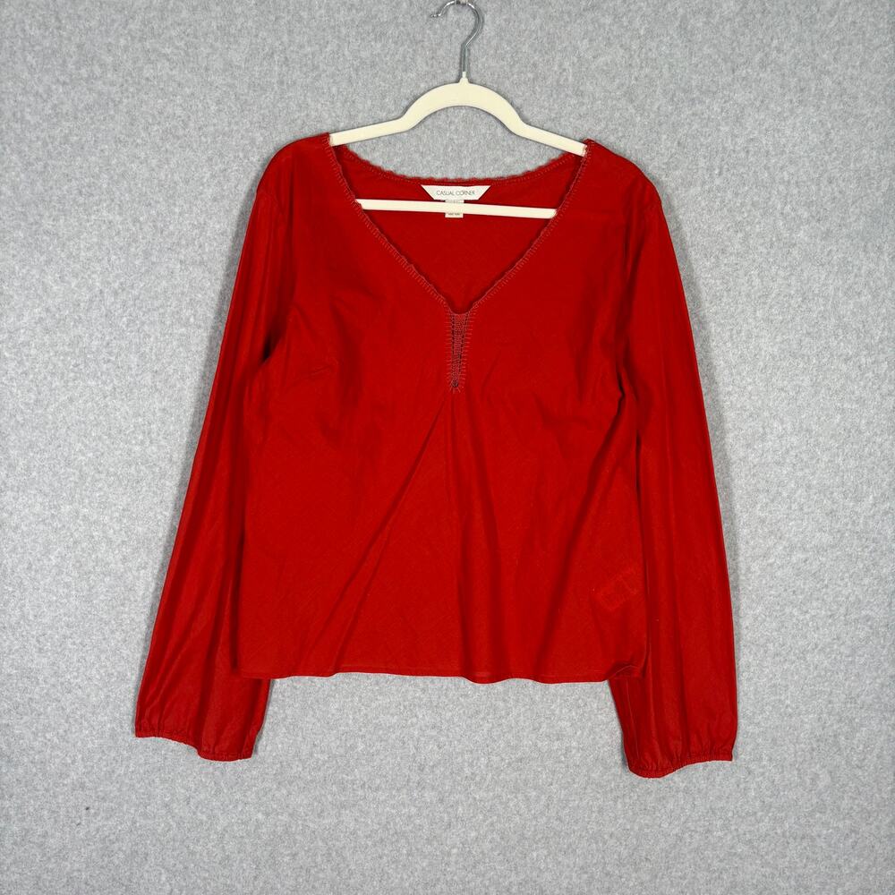 Vintage Casual Corner Crochet Peasant Top Large Feminine Cottage Artsy Lagenlook